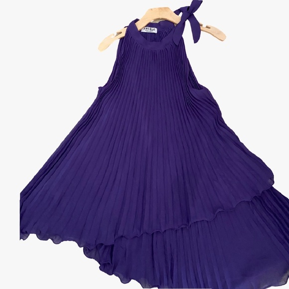 Pleated Purple Swing Dress - Picture 2 of 2